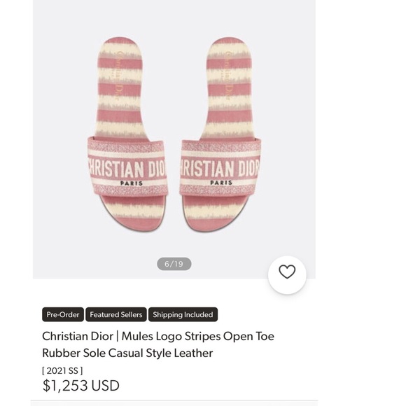 Christian Dior Dway slides embroidered logo size 36 - Picture 2 of 11